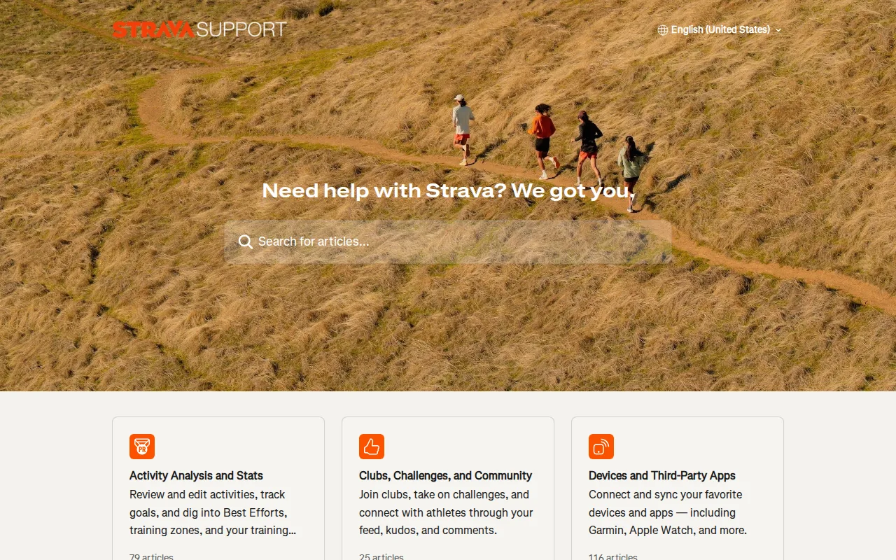 Screenshot of the Strava website