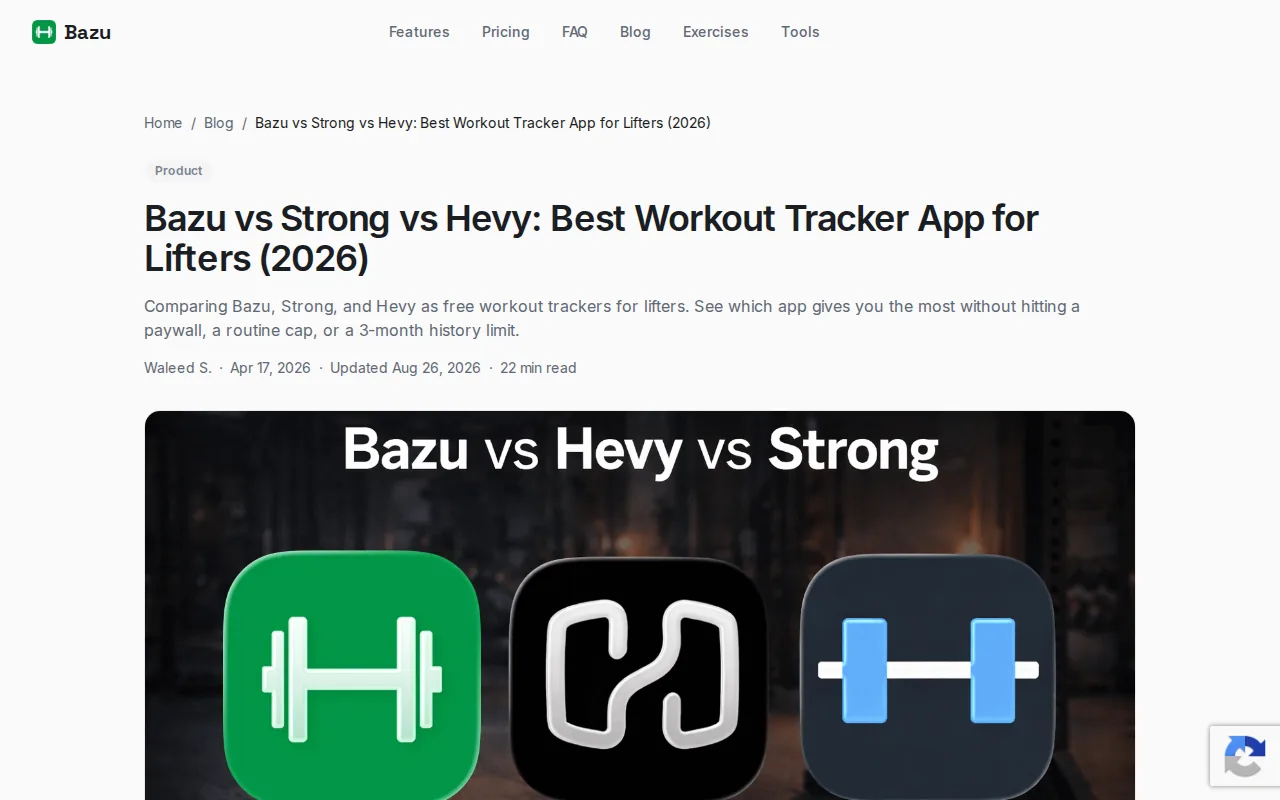 Screenshot of the Bazu website