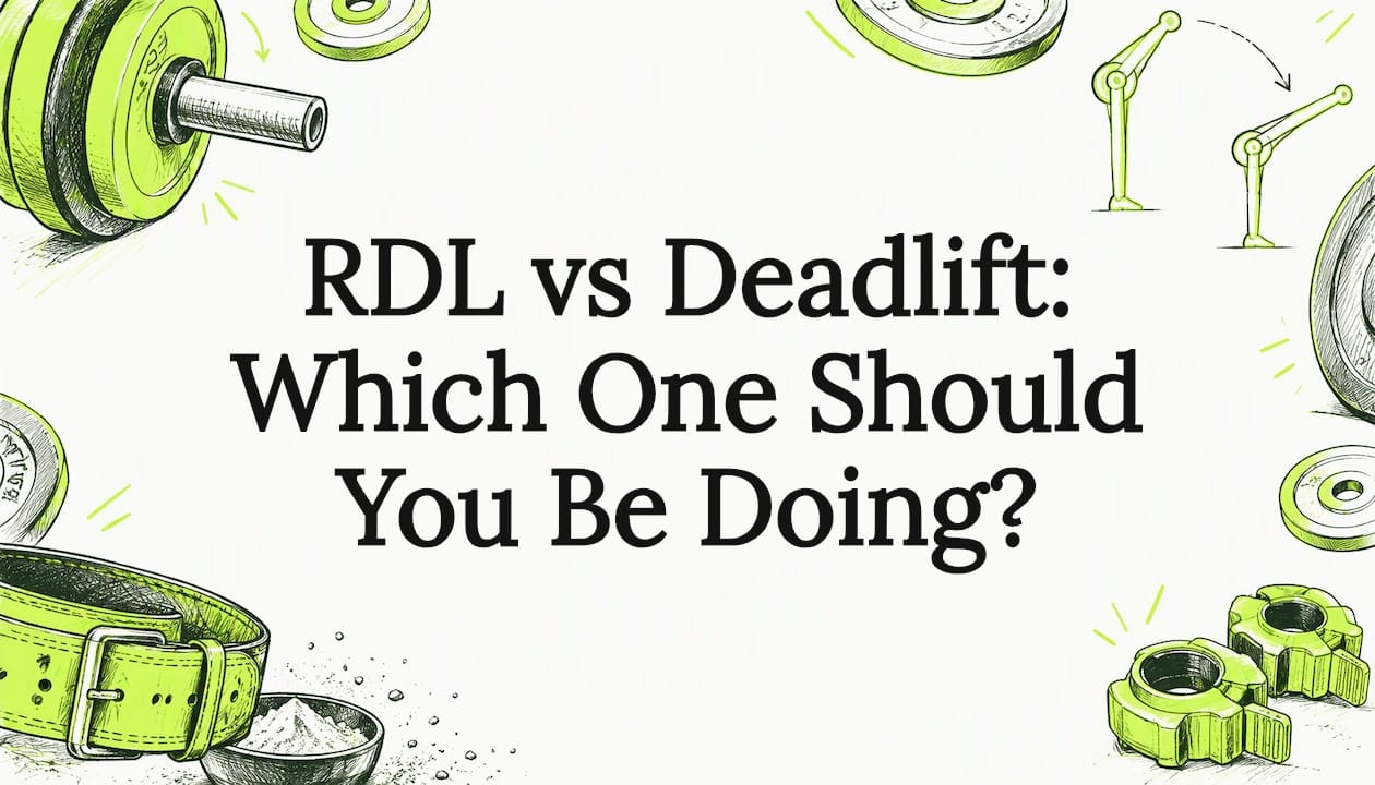 Hand-drawn barbell details frame the title