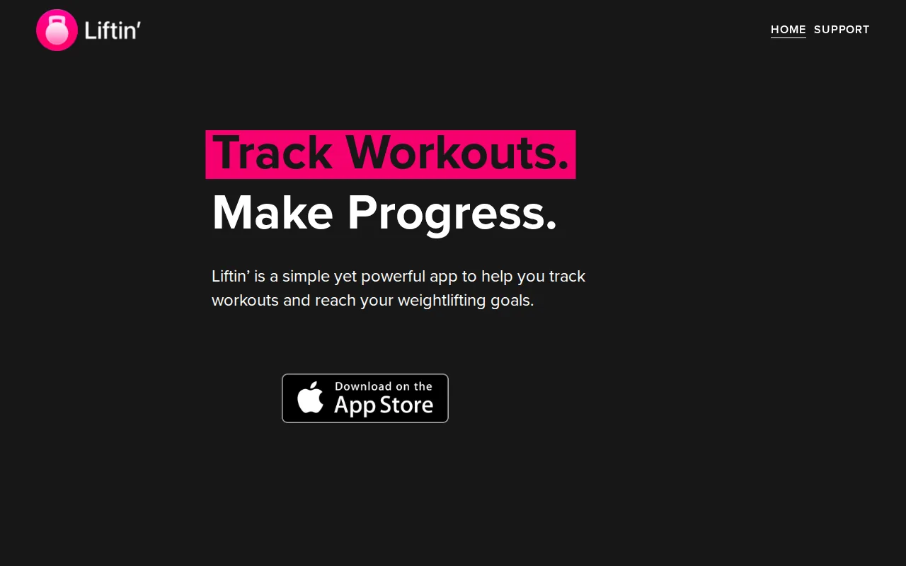 Screenshot of the Liftin’ website