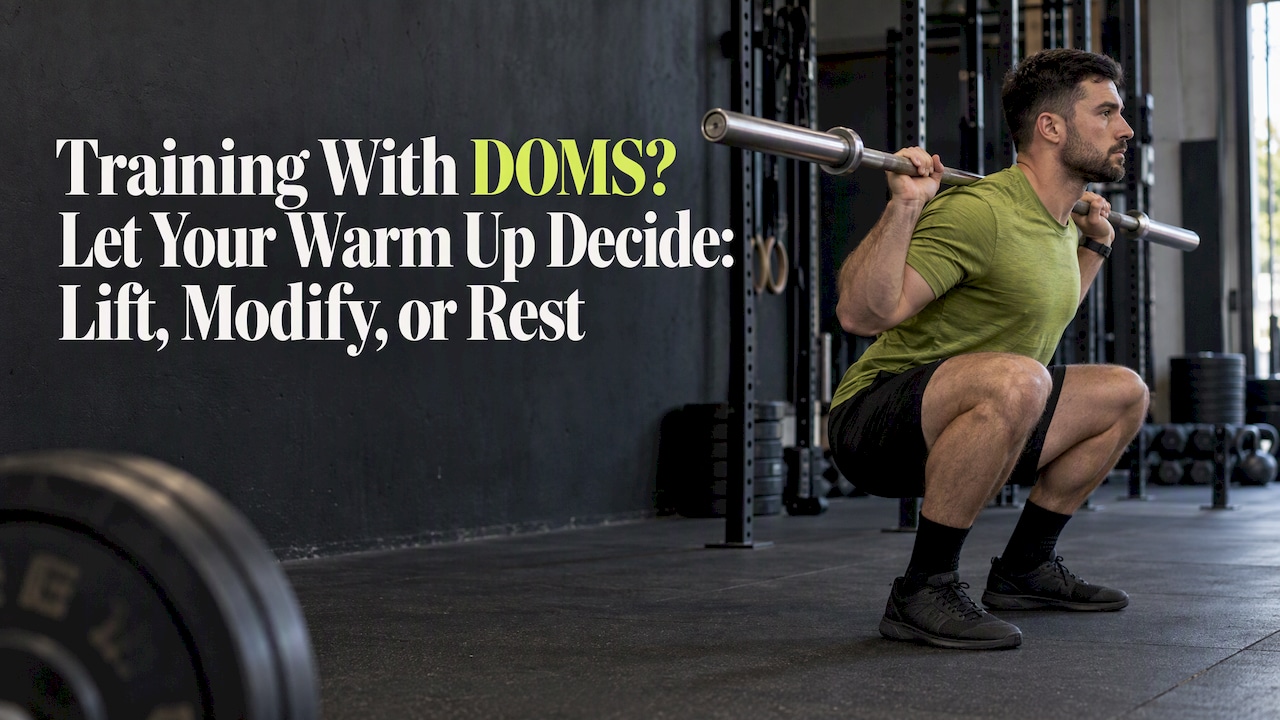Lifter warming up with an unloaded barbell